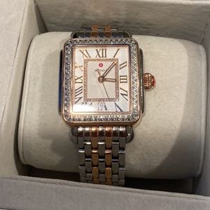 Deco Madison Mid Two-Tone Rose Gold Diamond Michele Watch